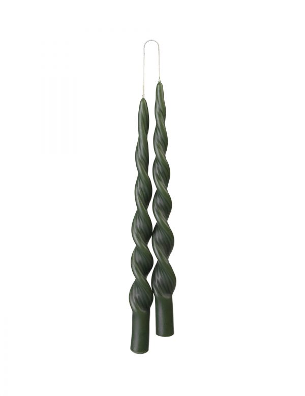 Twisted Candles Forest Green